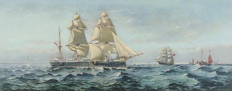 Henry J Morgan HMS 'Comus' oil painting picture